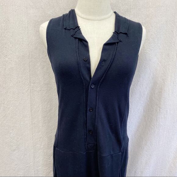 Osklen black sleeveless henley Pique‎ knitted weave harem jumpsuit size small - Picture 14 of 16